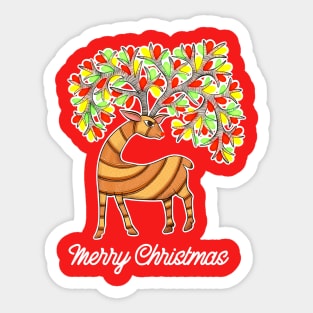 Adorable folk art reindeer Sticker